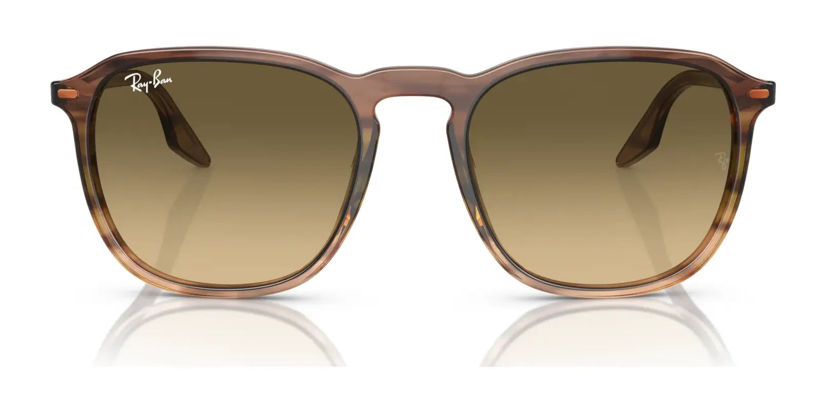 Ray-Ban RB2203 sunglasses feature brown square acetate frames with gradient UV-blocking lenses and a discrete logo on the top left lens.