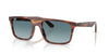 Ray-Ban RB2222F Sunglasses | Size 57 / Striped Havana №954/3M / Blue Gradient Grey (2N 21%)