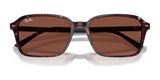 Ray-Ban RAIMOND RB2231F Sunglasses in size 56 feature a square tortoiseshell frame with brown, slightly reflective lenses, exemplifying timeless design and superior quality.