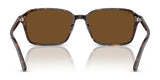 Back view of full-rim Ray-Ban RAIMOND RB2231F Sunglasses, size 56, with tortoiseshell frames and brown lenses on a reflective surface, showcasing the timeless style of classic Ray-Bans.