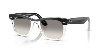 Ray-Ban WAYFARER RB2240F Sunglasses Black On Transparent / Clear Gradient Grey