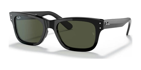 Ray-Ban MR BURBANK RB2283 sunglasses, featuring black rectangular acetate frames with dark lenses for excellent UV protection, displayed on a white background.