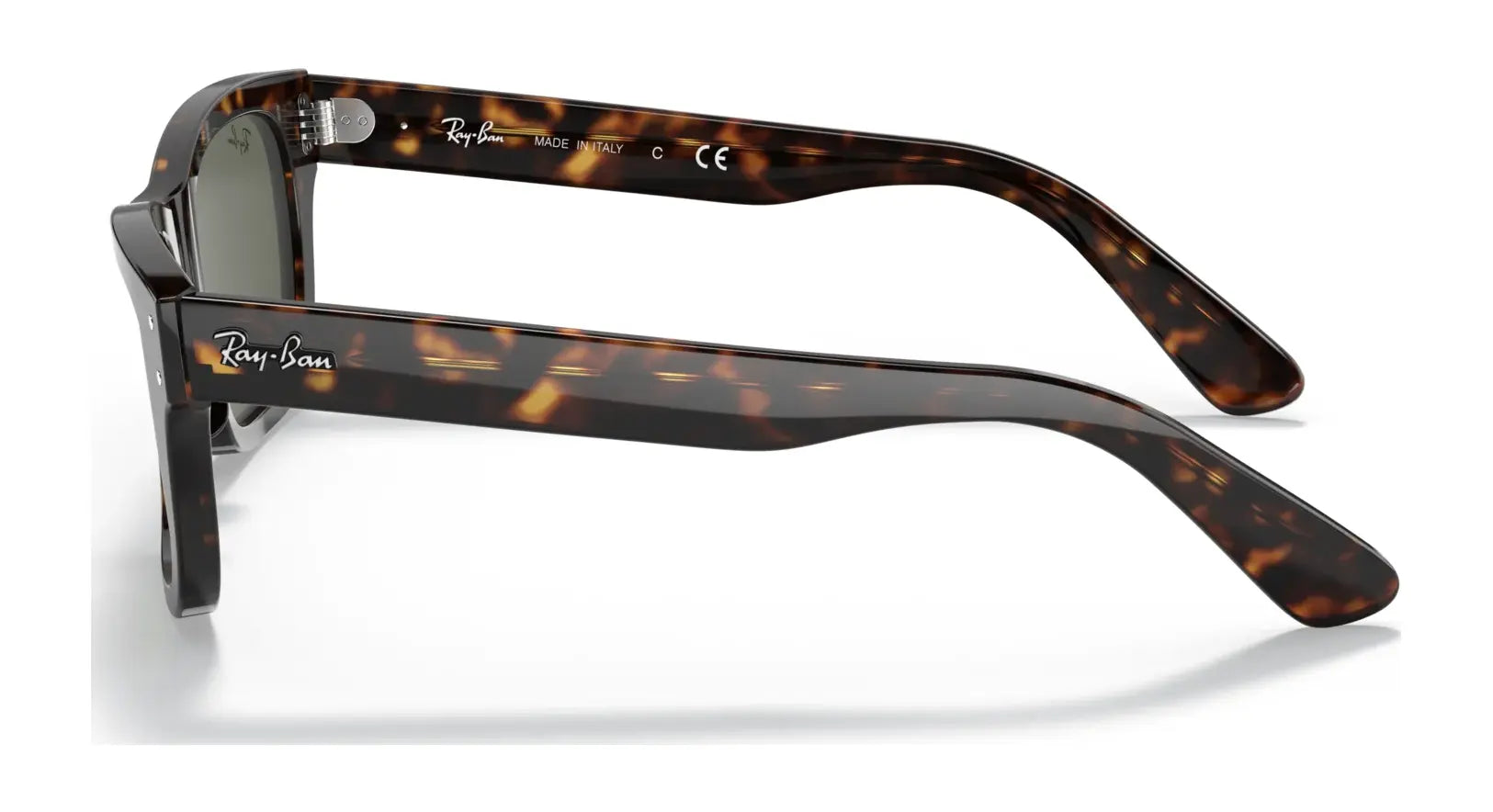 Ray-Ban MR BURBANK RB2283 sunglasses in brown tortoiseshell with thick acetate frames, 100% UV protection, shown on a white surface.