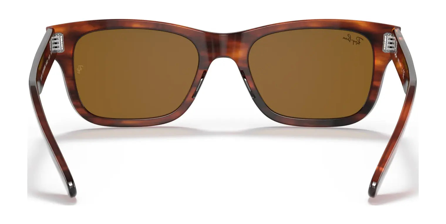 The Ray-Ban MR BURBANK RB2283 Sunglasses boast brown tortoiseshell acetate frames with square brown lenses and provide 100% UV protection.