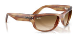 Ray-Ban MEGA BALORAMA RB2289 sunglasses in brown sport a sleek design with gradient lenses and a logo on the temples.