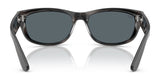 Front view of Ray-Ban MEGA BALORAMA RB2289 sunglasses with black rectangular frames and dark polarized lenses, boasting a sporty design ideal for any occasion.