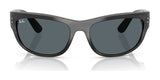 Ray-Ban MEGA BALORAMA RB2289 sunglasses in gray feature a sporty design with dark polarized lenses and silver rivets on the frame front.