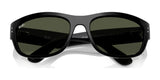 The Ray-Ban MEGA BALORAMA RB2289 sunglasses boast a sporty design with polarized lenses and dark frames, highlighting their sleek front view.