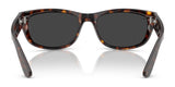 Ray-Ban MEGA BALORAMA RB2289 sunglasses featuring a sporty design with tortoise shell frames, dark polarized lenses, and viewed from the front on a reflective surface.