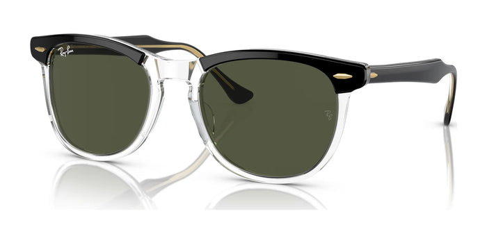 Ray-Ban EAGLEEYE RB2398 Sunglasses / Black On Transparent №129431 / Green (3N 13.2%) / Size 53