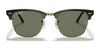 Ray-Ban CLUBMASTER RB3016F Sunglasses | Size 55 / Black On Gold №W0365 / G-15 Green (3N 13.2%)