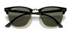 Ray-Ban CLUBMASTER RB3016F Sunglasses | Size 55 / Black On Gold №W0365 / G-15 Green (3N 13.2%)