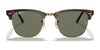 Ray-Ban CLUBMASTER RB3016F Sunglasses | Size 55 / Black On Gold №W0365 / G-15 Green (3N 13.2%)