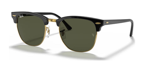 Ray-Ban CLUBMASTER RB3016F Sunglasses Black On Gold / G-15 Green