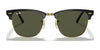 Ray-Ban CLUBMASTER RB3016F Sunglasses | Size 55 / Black On Gold №W0365 / G-15 Green (3N 13.2%)