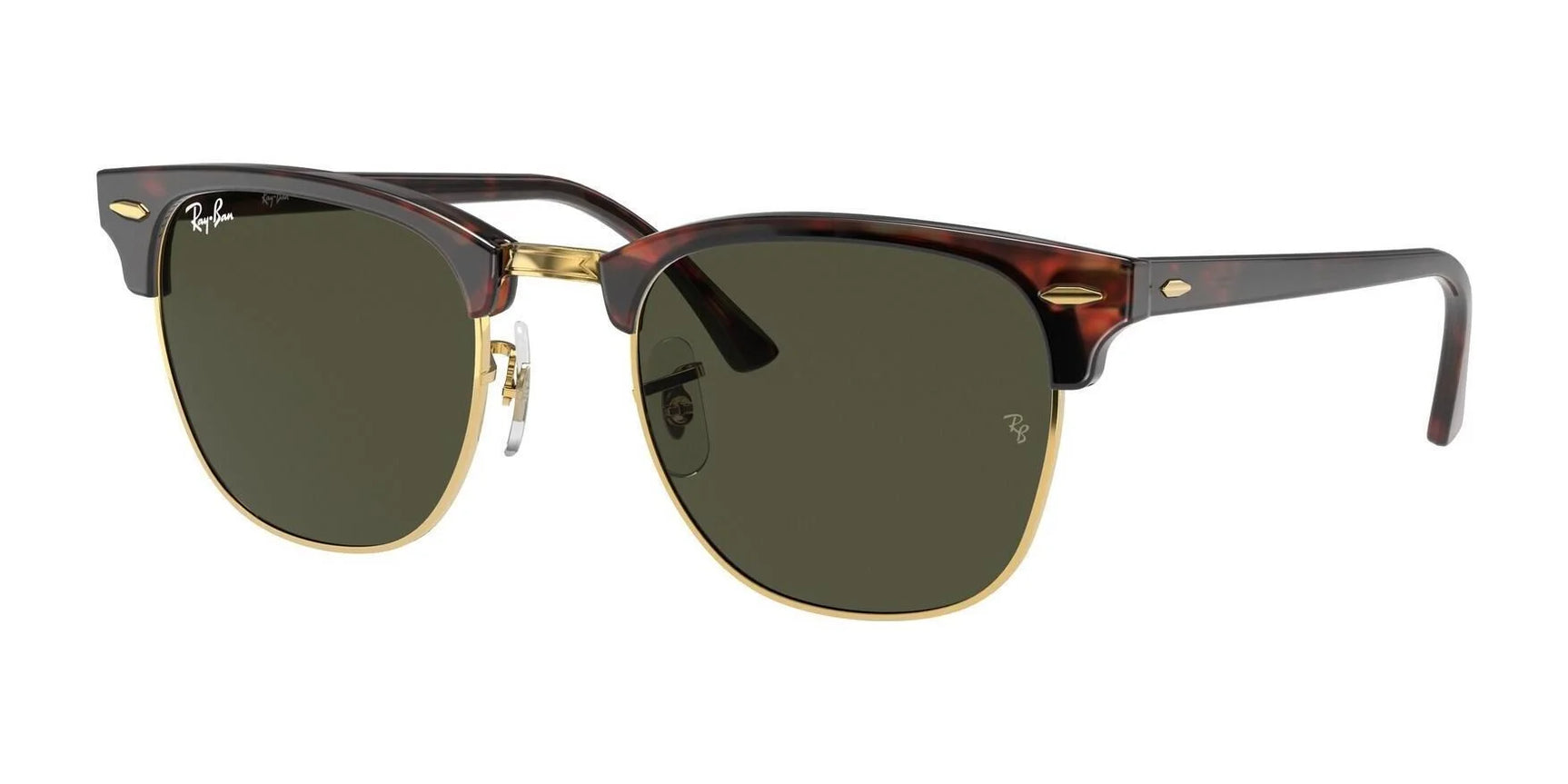 Ray-Ban CLUBMASTER RB3016F Sunglasses Tortoise On Gold / G-15 Green