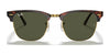 Ray-Ban CLUBMASTER RB3016F Sunglasses | Size 55 / Black On Gold №W0365 / G-15 Green (3N 13.2%)