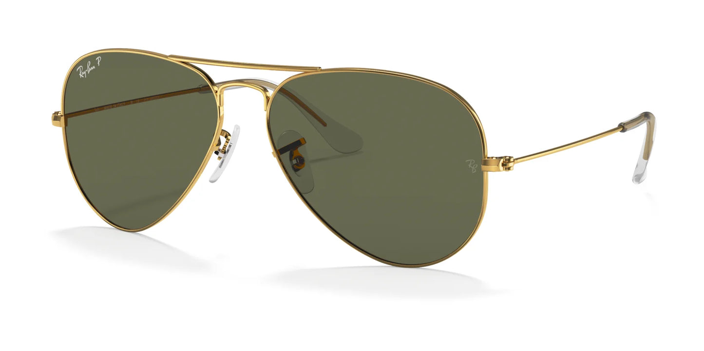 Ray-Ban AVIATOR LARGE METAL RB3025 Sunglasses | Size 55 Gold / G-15 Green (Polarized)