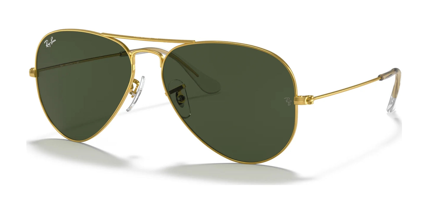 Ray-Ban AVIATOR LARGE METAL RB3025 Sunglasses | Size 62 Gold / Green Classic G-15