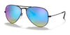 Ray-Ban AVIATOR LARGE METAL RB3025 Sunglasses | Size 62 / Black №002/4O / Blue Flash (3N 14.4%)