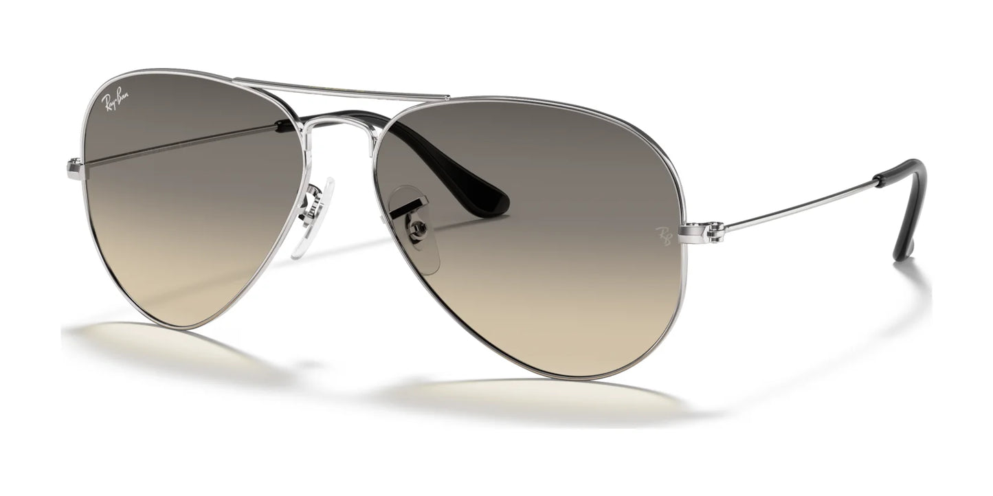 Ray-Ban AVIATOR LARGE METAL RB3025 Sunglasses | Size 55 Silver / Grey Gradient