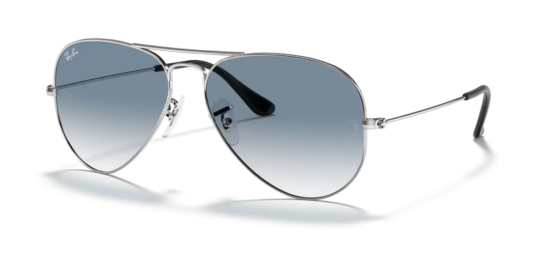 Ray-Ban AVIATOR LARGE METAL RB3025 Sunglasses | Size 55 Silver / Light Blue Gradient