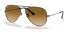 Ray-Ban AVIATOR LARGE METAL RB3025 Sunglasses | Size 62 / Gunmetal №004/51 / Light Brown Gradient (2N 30.5%)