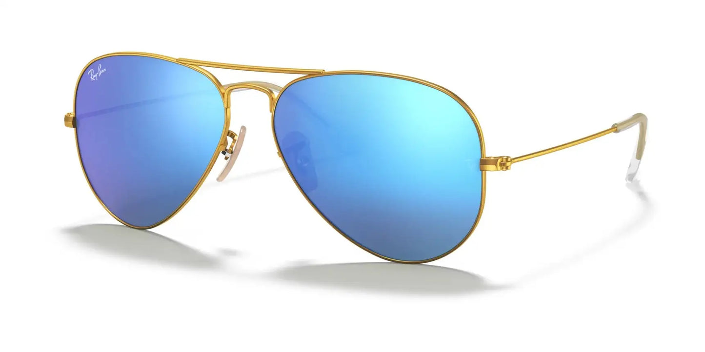 Ray-Ban AVIATOR LARGE METAL RB3025 Sunglasses | Size 62 Gold / Blue Flash