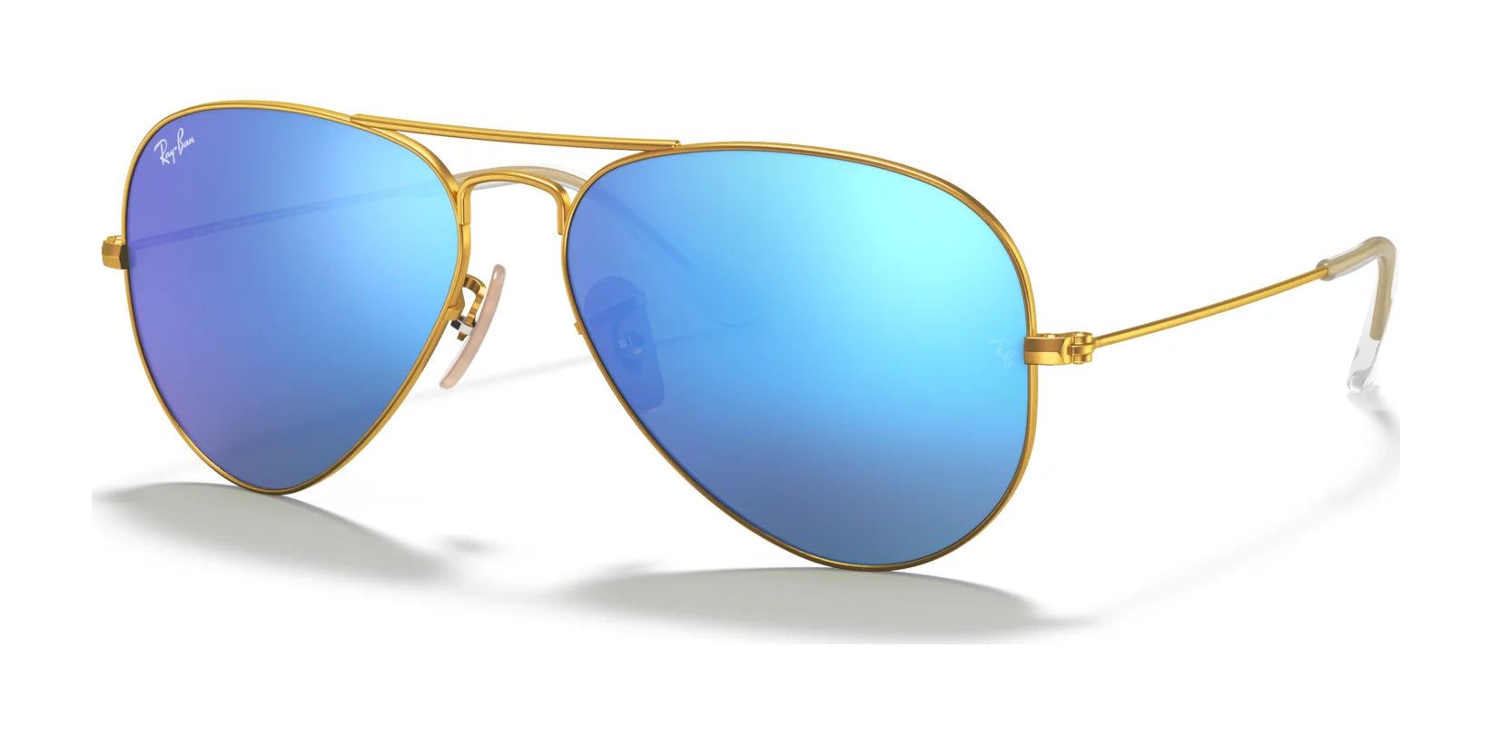 Ray-Ban AVIATOR LARGE METAL RB3025 Sunglasses | Size 55 Gold / Blue Flash