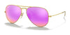 Ray-Ban AVIATOR LARGE METAL RB3025 Sunglasses | Size 58 / Gold №112/1Q / Cyclamen Flash (Polarized) (2P 25%)