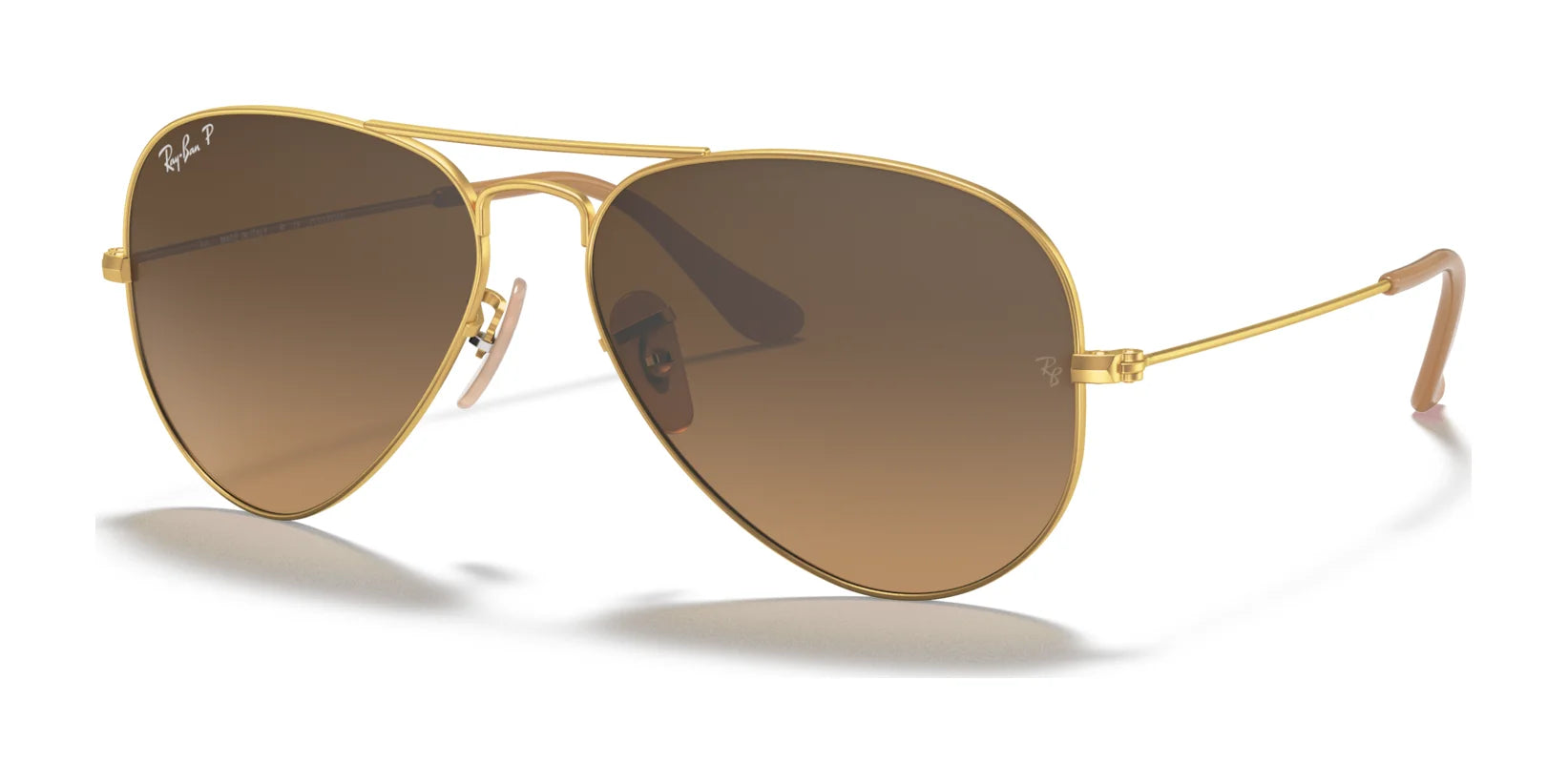 Ray-Ban AVIATOR LARGE METAL RB3025 Sunglasses | Size 55 Gold / Brown (Polarized)