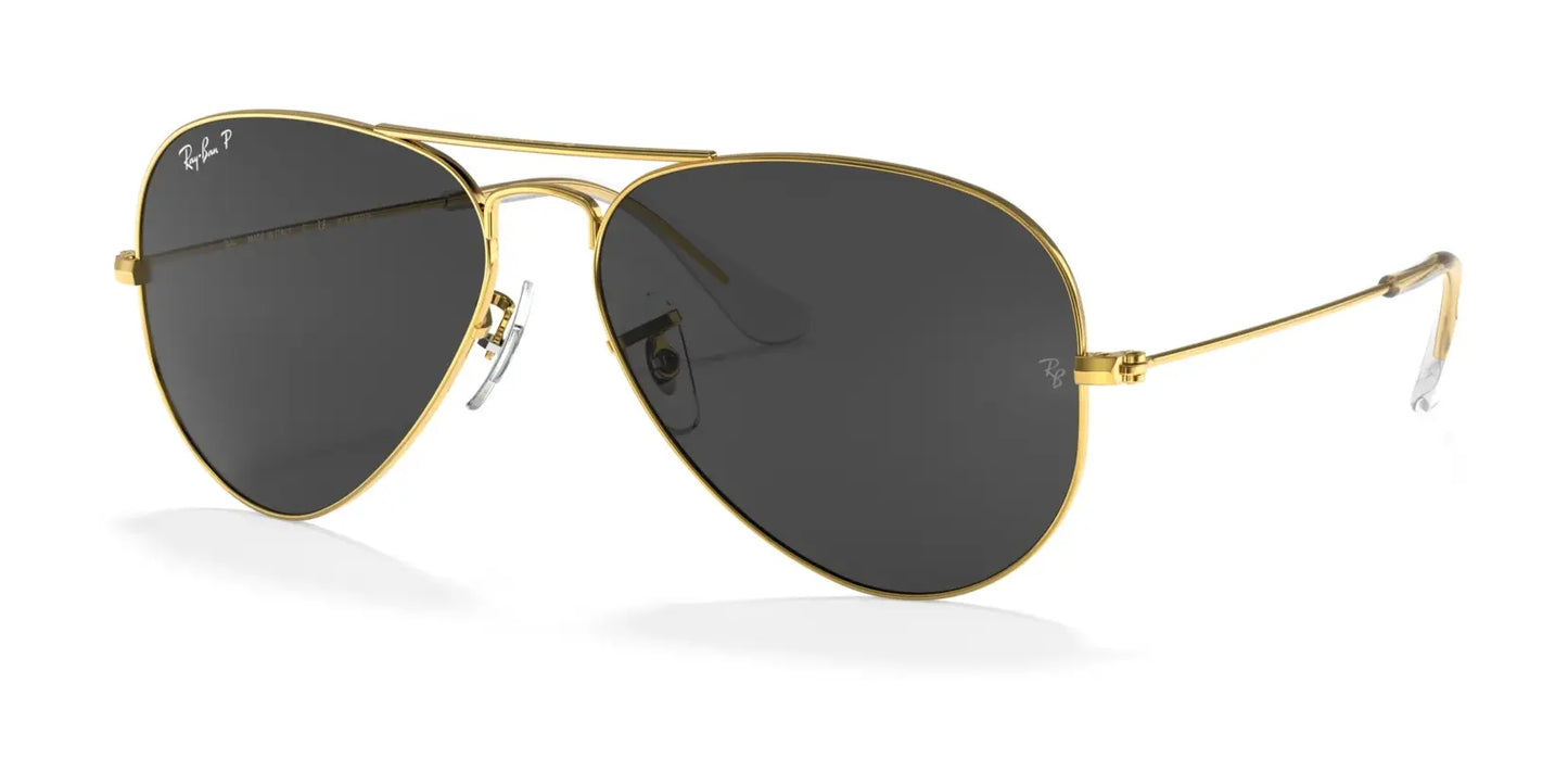 Ray-Ban AVIATOR LARGE METAL RB3025 Sunglasses | Size 55 Gold / Black (Polarized)