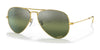 Ray-Ban AVIATOR LARGE METAL RB3025 Sunglasses | Size 62 / Gold №9196G4 / Silver/Green (Polarized) (2P 20.3%)