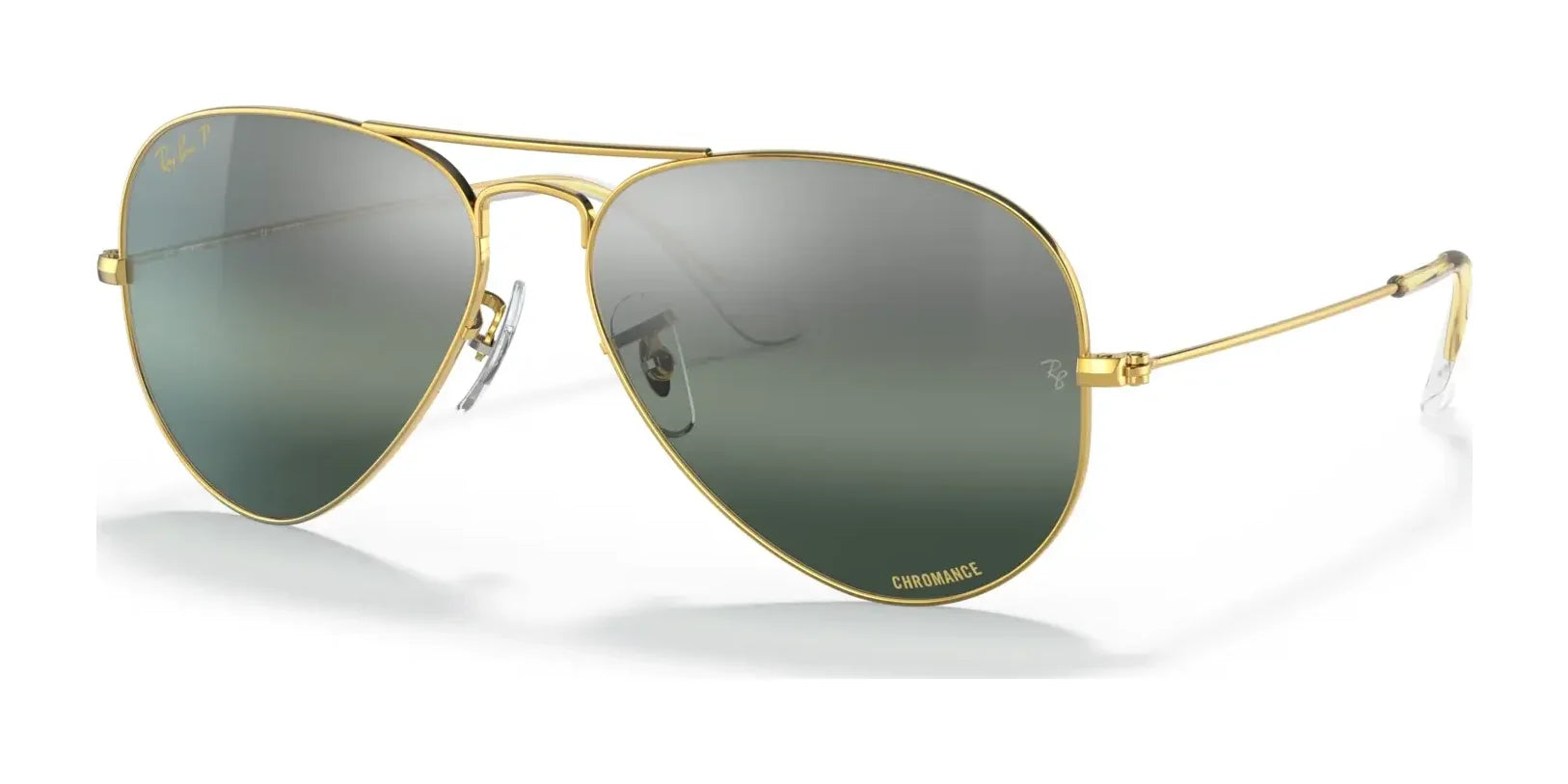 Ray-Ban AVIATOR LARGE METAL RB3025 Sunglasses | Size 55 Gold / Silver / Blue (Polarized)