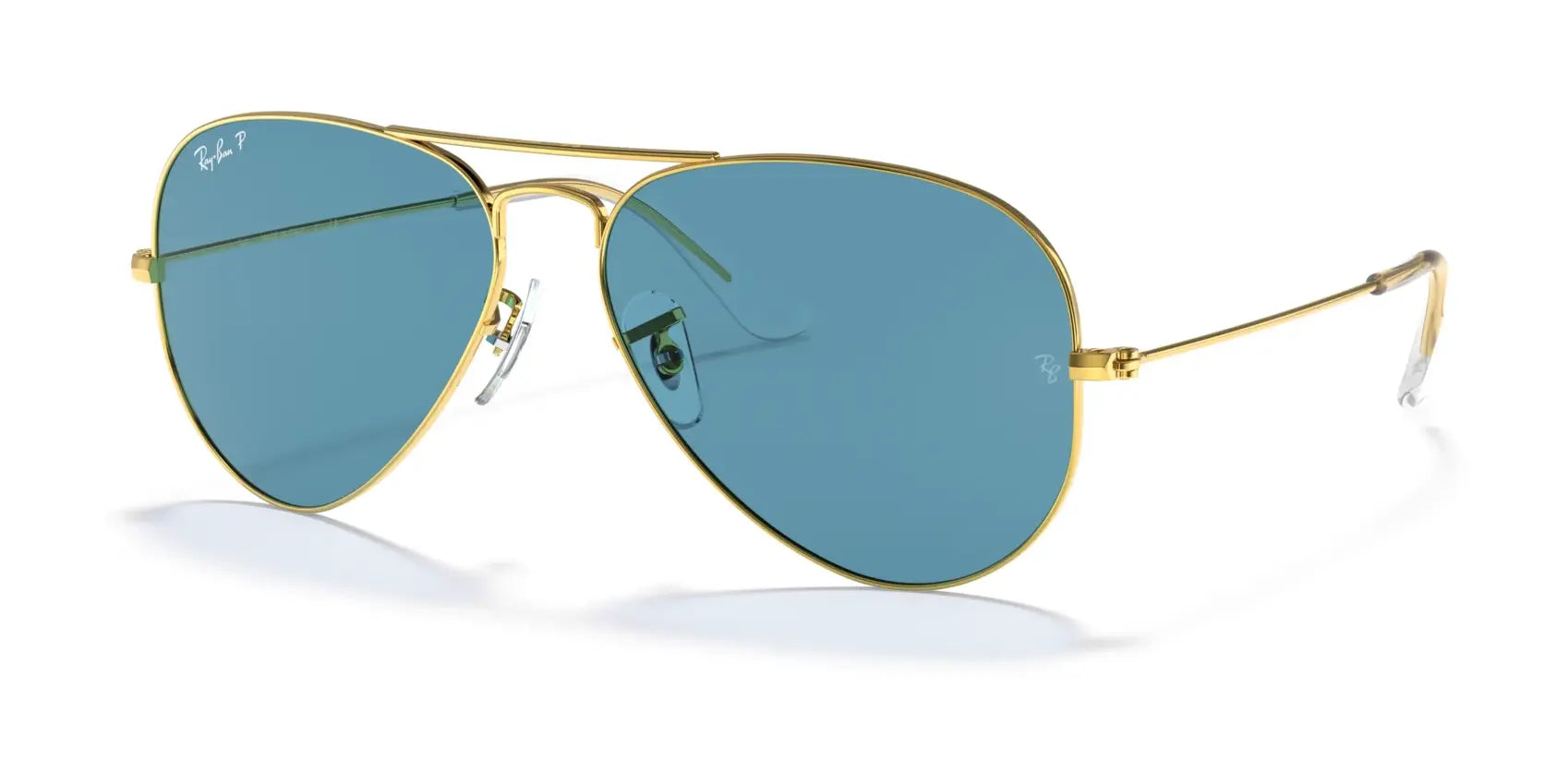 Ray-Ban AVIATOR LARGE METAL RB3025 Sunglasses | Size 55 Gold / Blue (Polarized)