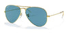 Ray-Ban AVIATOR LARGE METAL RB3025 Sunglasses | Size 62 / Gold №9196S2 / Blue (Polarized) (2P 22.1%)