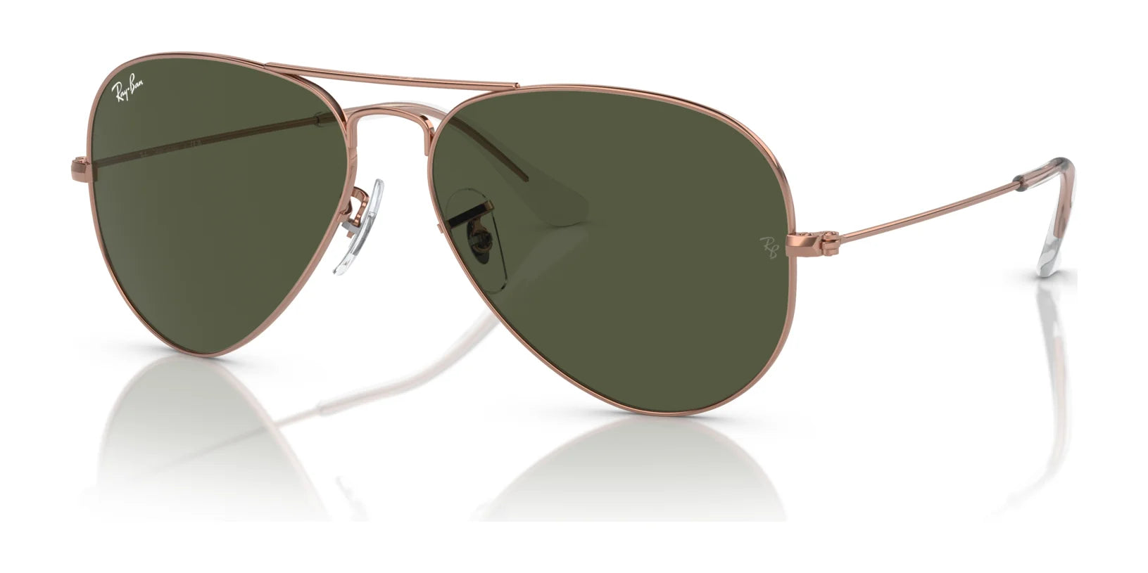 Ray-Ban AVIATOR LARGE METAL RB3025 Sunglasses | Size 55 Rose Gold / Green