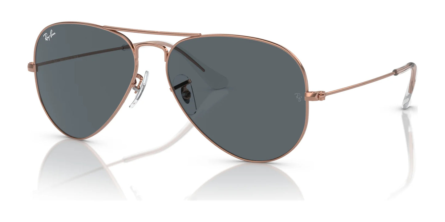 Ray-Ban AVIATOR LARGE METAL RB3025 Sunglasses | Size 55 Rose Gold / Blue