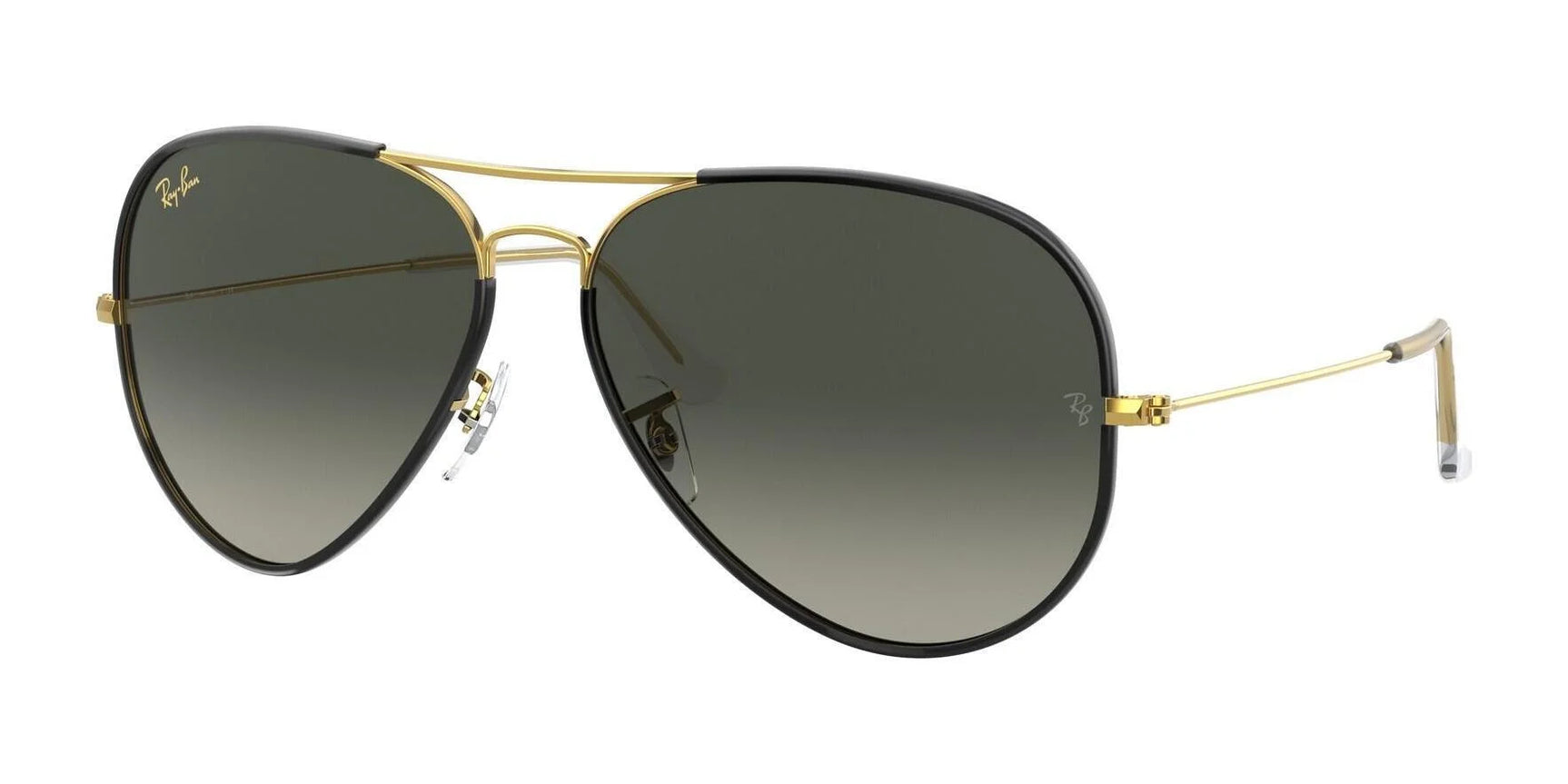 Ray-Ban AVIATOR FULL COLOR RB3025JM Sunglasses Black On Gold / Grey Gradient