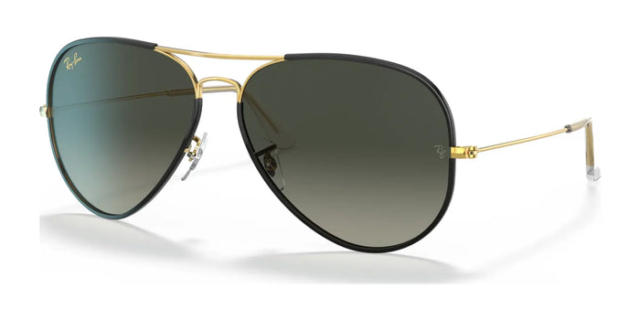 Ray-Ban AVIATOR FULL COLOR RB3025JM Sunglasses | Size 58 / Black On Gold №919671 / Grey Gradient (3N 14.02%)