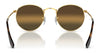 Ray-Ban ROUND METAL RB3447 Sunglasses / Matte Havana On Matte Silver №9277B1 / Dark Grey (3N 15.30%) / Size 50