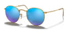 Ray-Ban ROUND METAL RB3447 Sunglasses / Gold №112/4L / Blue (Polarized) (3P 15.60%) / Size 50