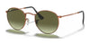 Ray-Ban ROUND METAL RB3447 Sunglasses / Bronze-Copper №9002A6 / Green Gradient (3N 15.5%) / Size 47