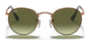 Ray-Ban ROUND METAL RB3447 Sunglasses / Matte Havana On Matte Silver №9277B1 / Dark Grey (3N 15.30%) / Size 50