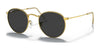 Ray-Ban ROUND METAL RB3447 Sunglasses / Gold №919648 / Black (Polarized) (3P 11.40%) / Size 47