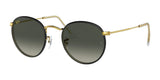 Ray-Ban ROUND FULL COLOR RB3447JM Sunglasses Black On Gold / Grey Gradient