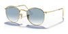 Ray-Ban ROUND METAL RB3447N Sunglasses / Arista Gold №001/3F / Light Blue Gradient (2N 29.9%) / Size 50