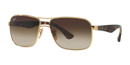 Ray-Ban RB3516 Sunglasses Gold / Brown Gradient