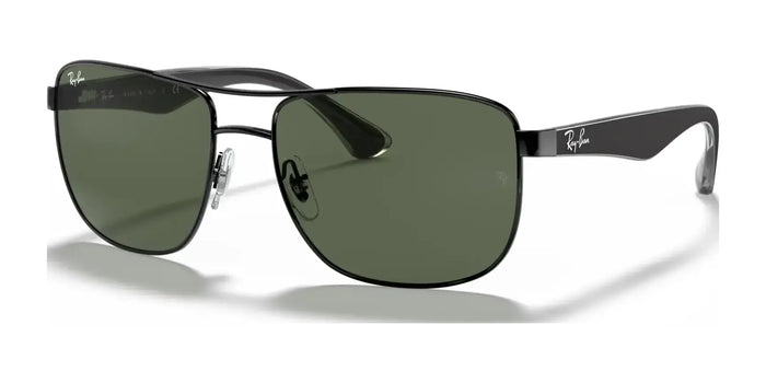 Ray-Ban RB3533 Sunglasses | Size 57 / Black №002/71 / Green (3N 12.9%)