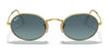 Ray-Ban OVAL RB3547 Sunglasses / Arista Gold №001/56 / Blue (2N 31%) / Size 51